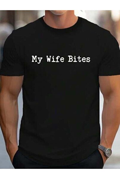 45 BPM تي شيرت قطني 100% بطباعة 'My Wife Bites' للنساء والرجال، قمصان كاجوال ...