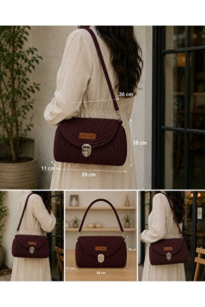MTG JÜT TASARIM Begonya Model Stylish Shoulder Strap Jute Straw Cord Handbag