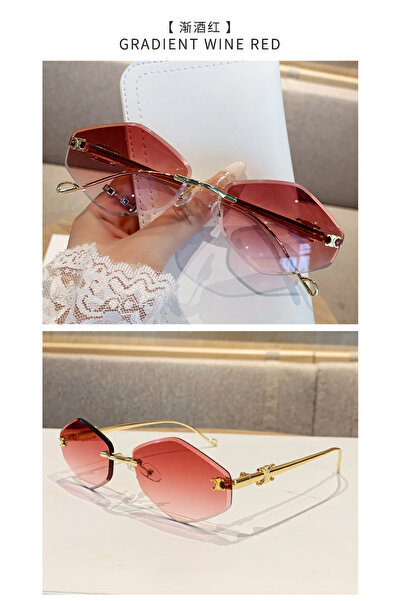 Choice C5 New Frameless Cut Edge Diamond Sunglasses for Fashionable Street Ph...