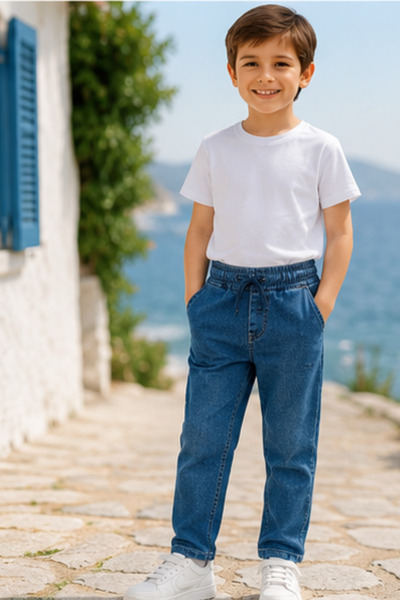 ENDİ&Cİ Erkek Çocuk Şardonlu Denim Pantolon