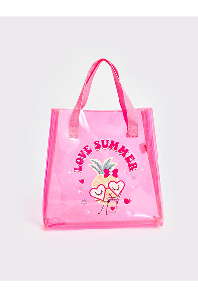 LC Waikiki LCW ACCESSORIES MA BELLA Розова щампована момичешка чанта