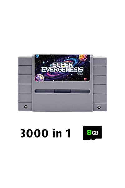 Choice4 بطاقة ألعاب SFC رمادية اللون من نوع Super EVERGENESIS 3000 في 1 بنظام...