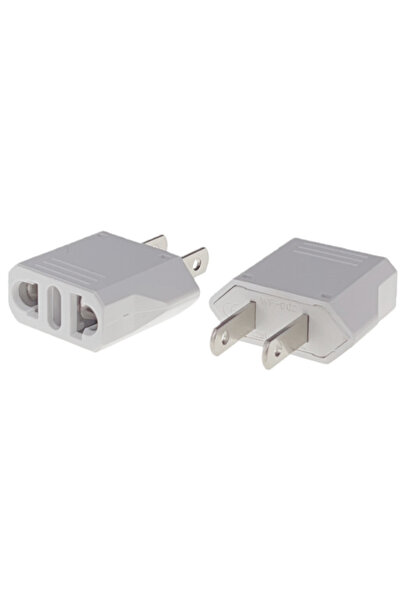 Choice1 white 2PCS European to US Plug Adapter, 220V to 110V Adapter Plug Con...