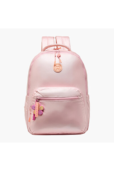 Marshmallow Metallic Backpack for Girls 8-13 Years with Charm Accent