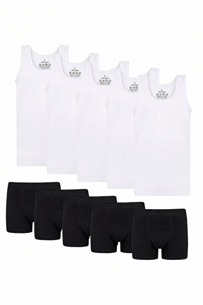 NACAR STORE Men's 10-Piece Pack 5 Undershirts 5 Boxers Flexible Fabric Advant...