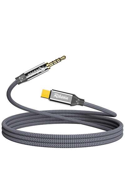 Choice5 0.6m Grey Riksoin Type-C to 3.5mm TRRS Audio Cable, AUX to USB-C, 5D ...