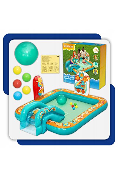 BESTWAY BASEN Loc de joacă gonflabil cu tobogan, minge de plajă + mingi 5316