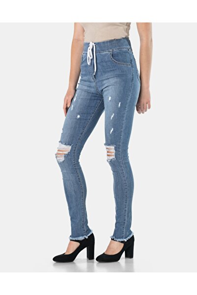 NO BRAND Blugi Skinny Femei Talie Înaltă 9021C-1 40