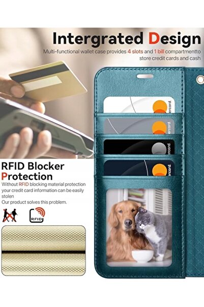NO BRAND Husă din piele Ocase Magsafe pentru Samsung S25 / S24 RFID Albastru ...