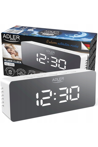 adler AD 1189W ceas cu alarmă LED alb