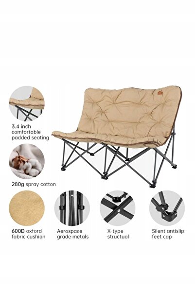 NO BRAND King Camp Canapea pliantă de camping Lemon C20 Kc2424 Kaki
