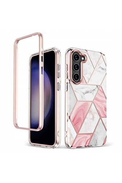 NO BRAND Carcasă elegantă tip armură cu aspect de marmură pentru Samsung Gala...