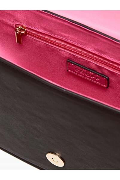 NO BRAND Geantă crossbody netedă, roz bronz, cu închizătoare pentru curea de ...