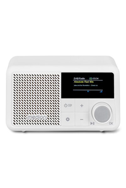 NO BRAND RADIO MIC PORTABIL DIGITAL LED DAB+ BLUETOOTH REÎNCĂRCABIL ALB
