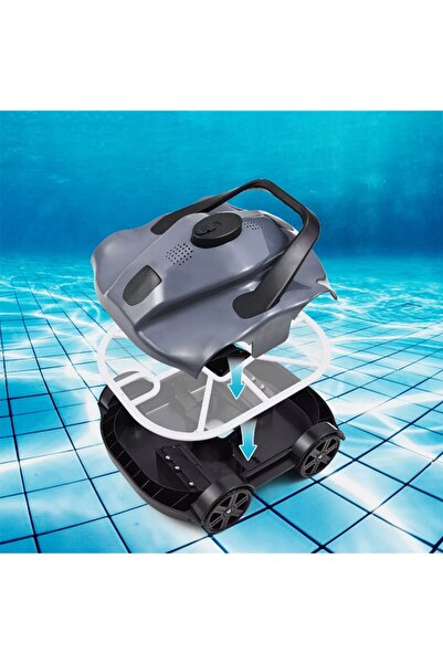 NO BRAND Aspirator de piscină Kosgho, robot fără fir, alb negru