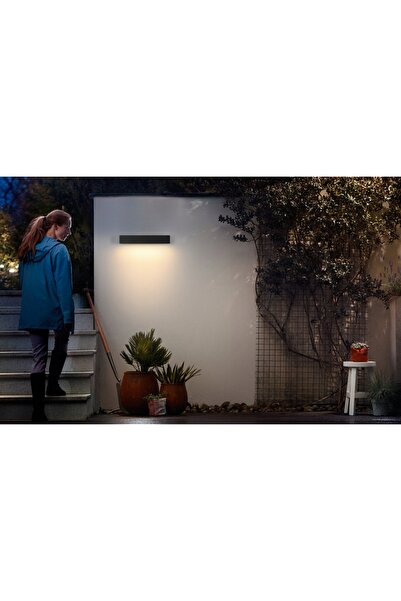 NO BRAND Aplică LED de perete pentru exterior, neagră, impermeabilă, 16W, 300...