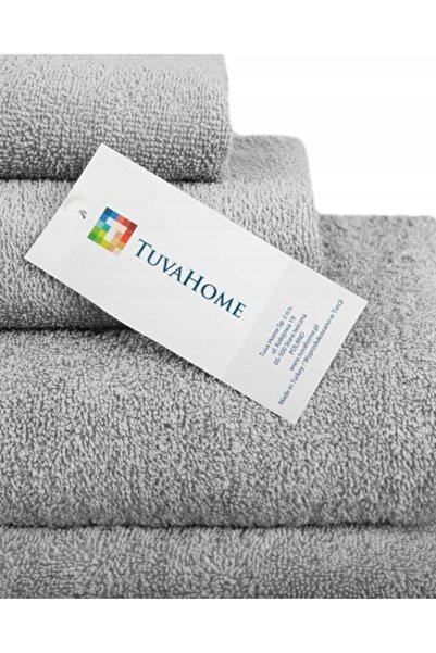 NO BRAND Tuva Home Set de 10 prosoape de față tip spa, din bumbac gri, tip fr...