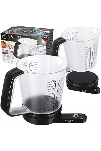 adler Cântar electronic de bucătărie de 5 kg cu cană de 1200 ml și LED