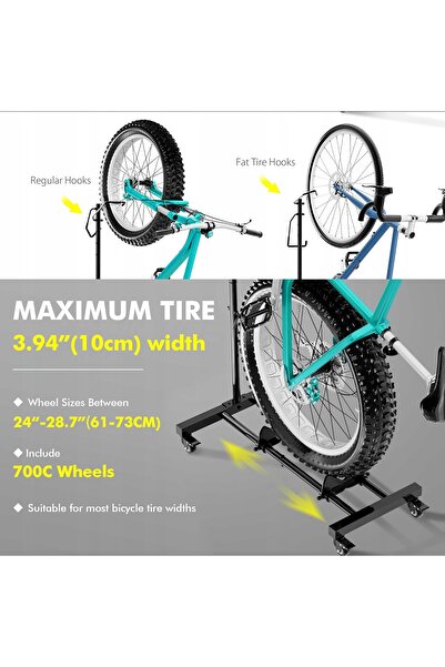 NO BRAND Suport de bicicletă reglabil pe roți pentru apartament 24–29 "