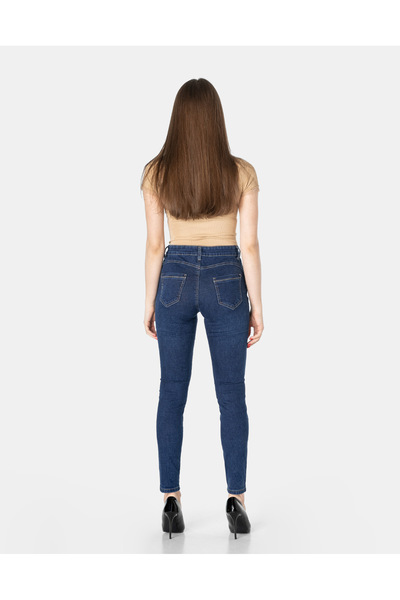 NO BRAND Blugi Rurki Slim Push-Up de damă, cu talie înaltă, elastici, 1221 W42