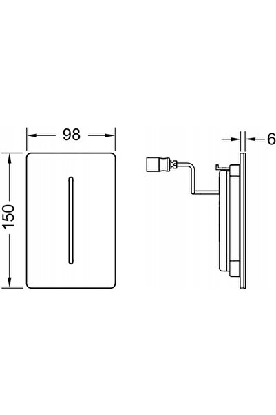 NO BRAND Buton electronic Tece pentru urinal, cu cablu din oțel negru, cu ali...