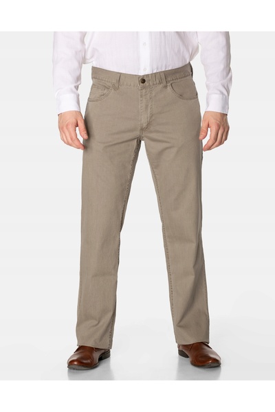 NO BRAND Pantaloni subțiri de bărbați din bumbac, croială dreaptă, crem, de v...