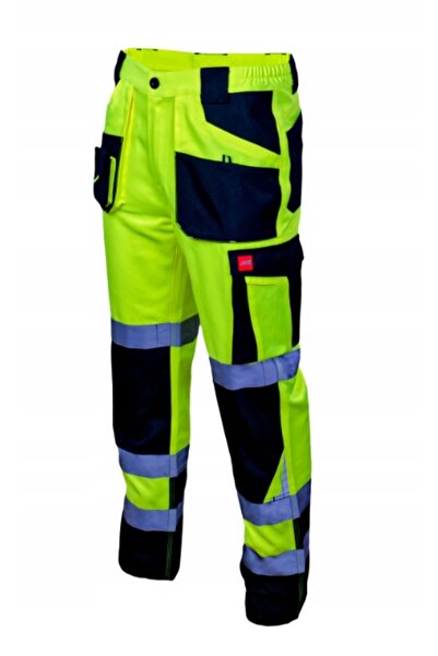 NO BRAND Pantaloni de lucru cu bandă reflectorizantă la talie, cusături tripl...