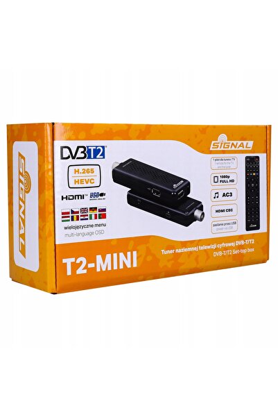 NO BRAND Tuner DVB-T2 decodor HEVC TV T2-MINI USB 5V semnal