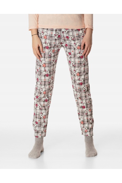 NO BRAND Pijamale de damă din bumbac cu mânecă lungă 12780-1 XXL