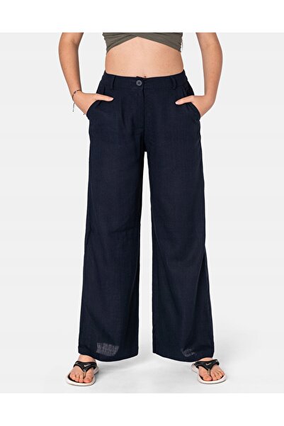 NO BRAND Pantaloni largi subțiri de damă, din bumbac și in, de vară Fg001-01 36