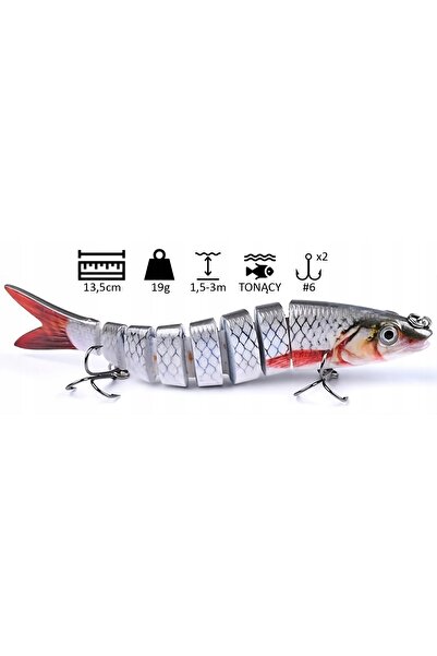 NO BRAND Set de voblere pentru știucă - 3x vobler Broken 13,5cm / 19g cutie M...