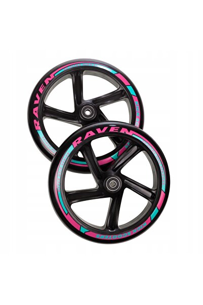 NO BRAND Roți trotinetă Raven Dots Negru 200mm 2 bucăți Rulmenți Abec-9