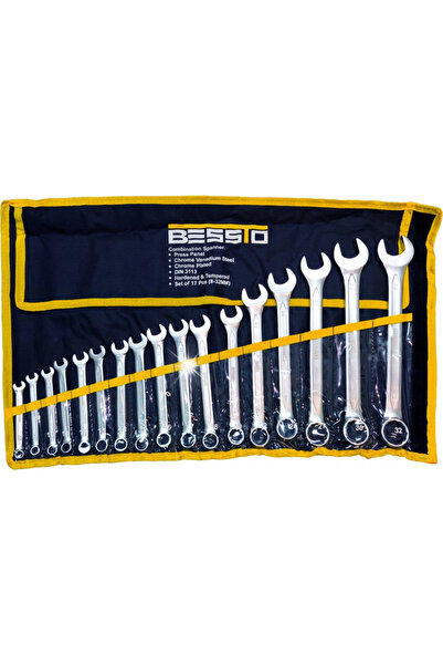 NO BRAND Set de chei plate și inelare 17 bucăți. 8-32mm Crv Etui Dobra Bessto