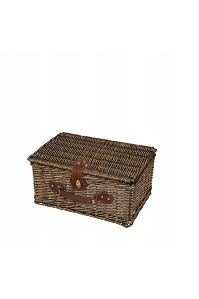 NO BRAND Coș de picnic pentru 4 persoane, maro deschis, 42 x 28 x 20 cm