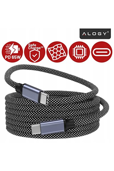 NO BRAND Cablu magnetic durabil USB-C la USB-C de 1m + Încărcător de perete 3...