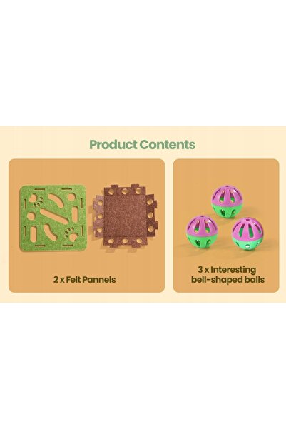 NO BRAND Jucărie interactivă tip puzzle pentru pisici, cutie labirint din pâs...