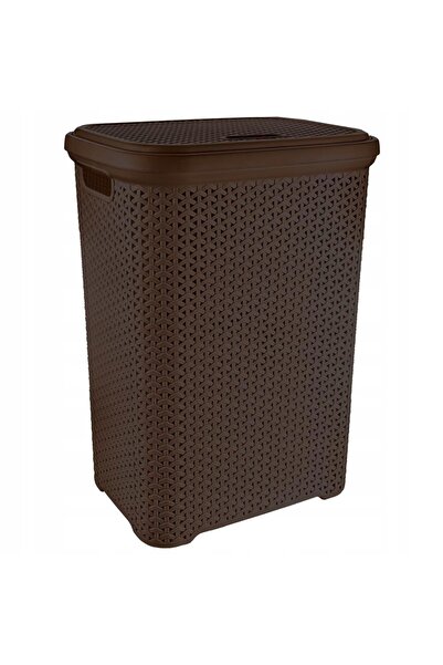 Orionis Coș de rufe mare, din plastic, pentru baie, cu capac, Orion 55 L