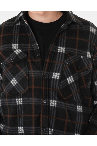 NO BRAND Cămașă groasă și călduroasă din fleece pentru bărbați, fleece termic...