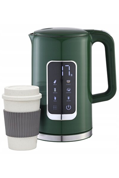 NO BRAND Fierbător electric Platinet verde măsliniu 2200W 1.7L verde