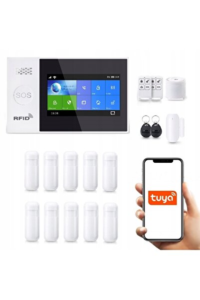 OnShoping Alarmă wireless cu ecran LCD de 4.3 inch, GSM, WiFi, SMS, Tuya Smar...