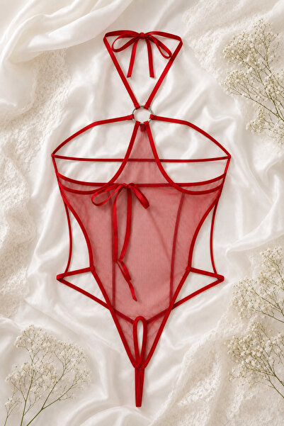 D'LİNGERİE Rouge İpli Bodysuit DM1149