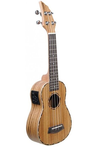NO BRAND Flycat C40S Ukulele Soprano Eq din Lemn de Zebrano cu Electronică Na...