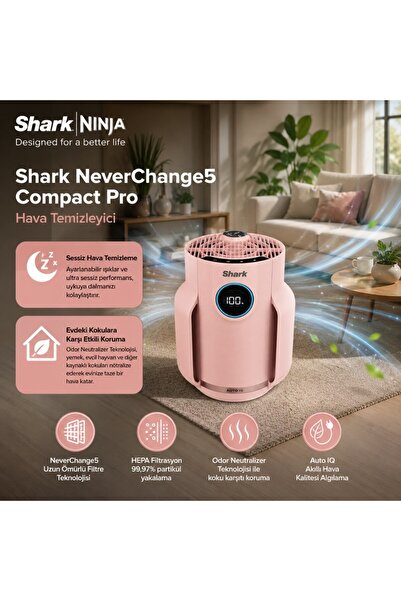 Shark NeverChange5 Compact Pro Hava Temizleyici - Pembe