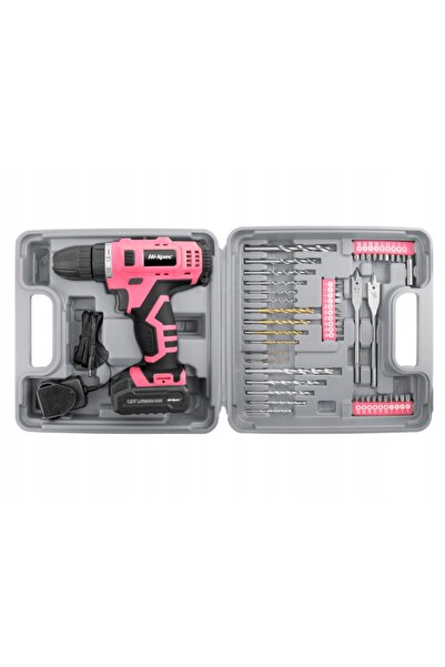 NO BRAND Hi-Spec Set de 50 de piese, 12V, Bormașină electrică roz și șurubeln...
