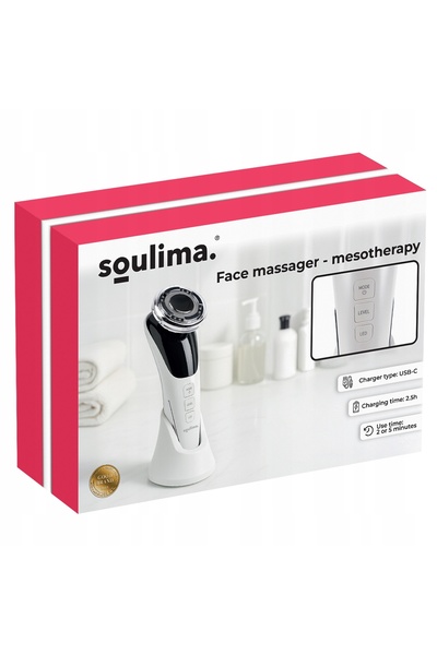 Soulima Aparat de masaj facial EMS, lifting fără ace prin mezoterapie, dispoz...
