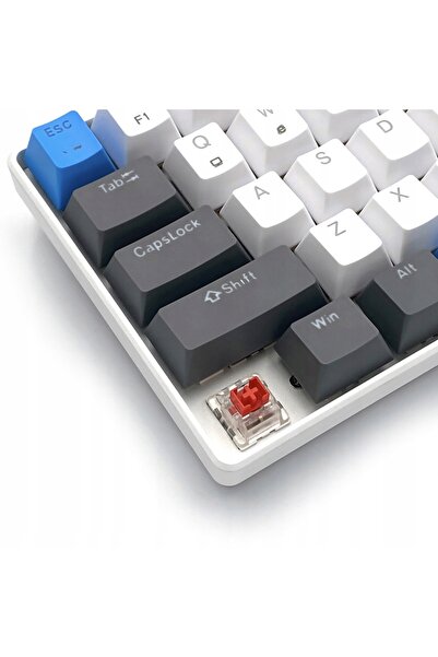 NO BRAND Tastatură mecanică RGB retroiluminată pentru gaming, Red Core, USB-C...