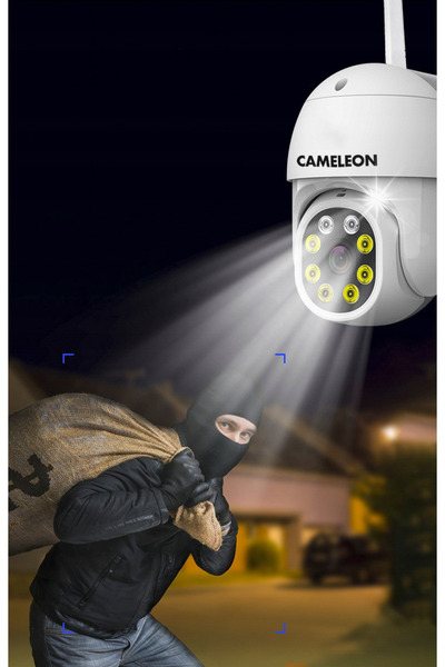 Renew Force Cameră wireless rotativă Wi-Fi IP de exterior cu zoom, monitoriza...