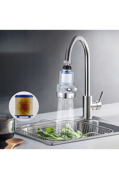 NO BRAND Filtru de apă rotativ 360 °   Pentru bucătărie, elimină apa dură și ...