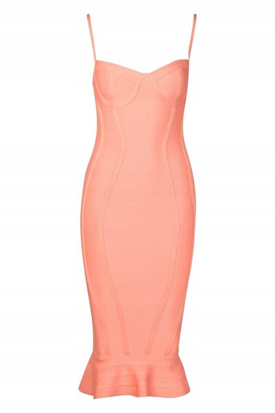 NO BRAND Rochie de cocktail midi bandaj portocalie Boohoo 36