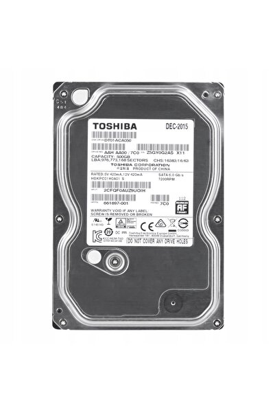 Toshiba Hard disk 500GB 3.5 inch Dt01Aca050 SATA III 7200 RPM pentru calculator